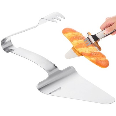 Stainless Steel Pizza Server Tongs: Multipurpose Triangular Pizza Spatula wit...