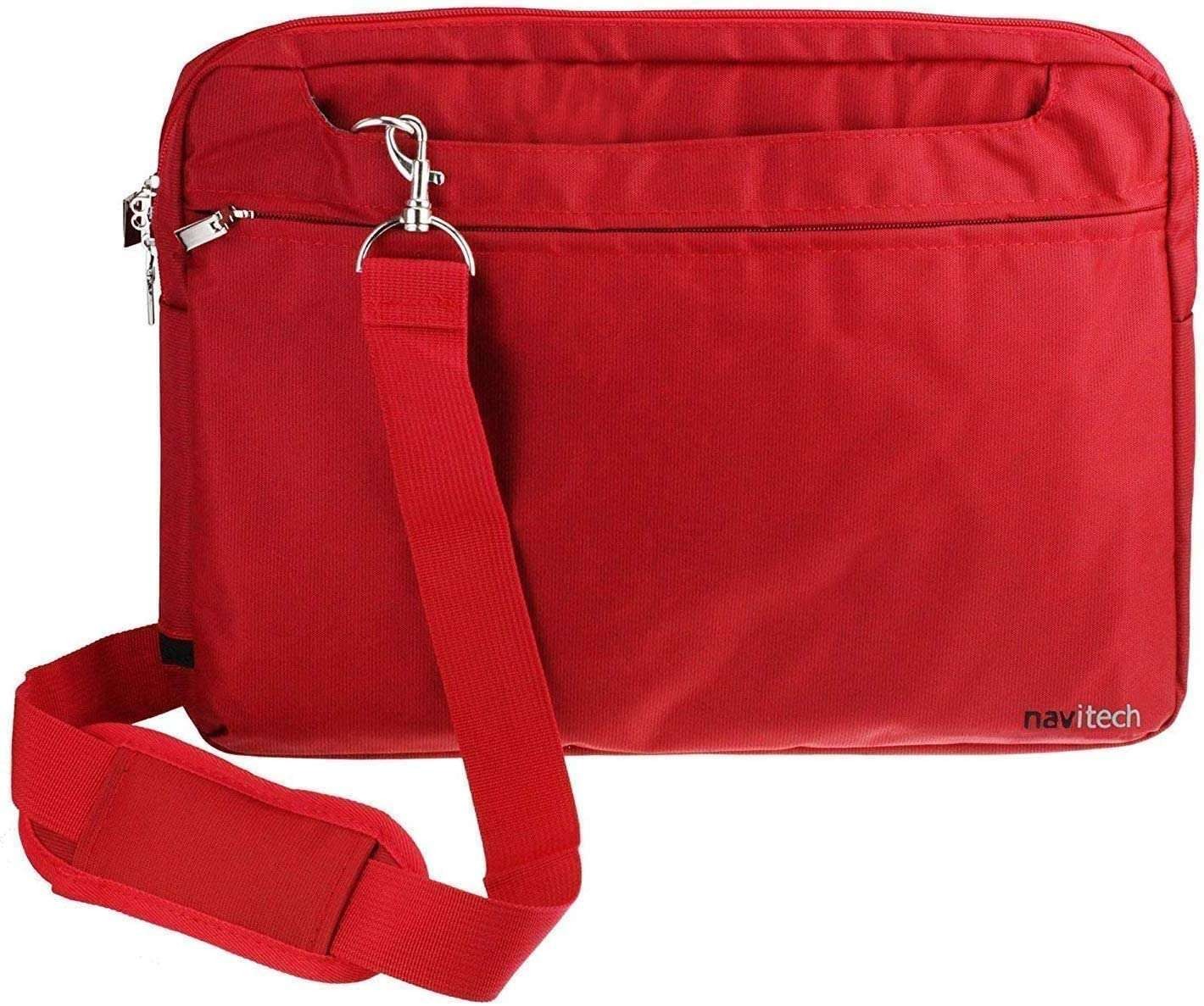 Navitech Red Water Resistant Laptop Bag For LG gram SuperSlim OLED 15Z90RT-K.AD7