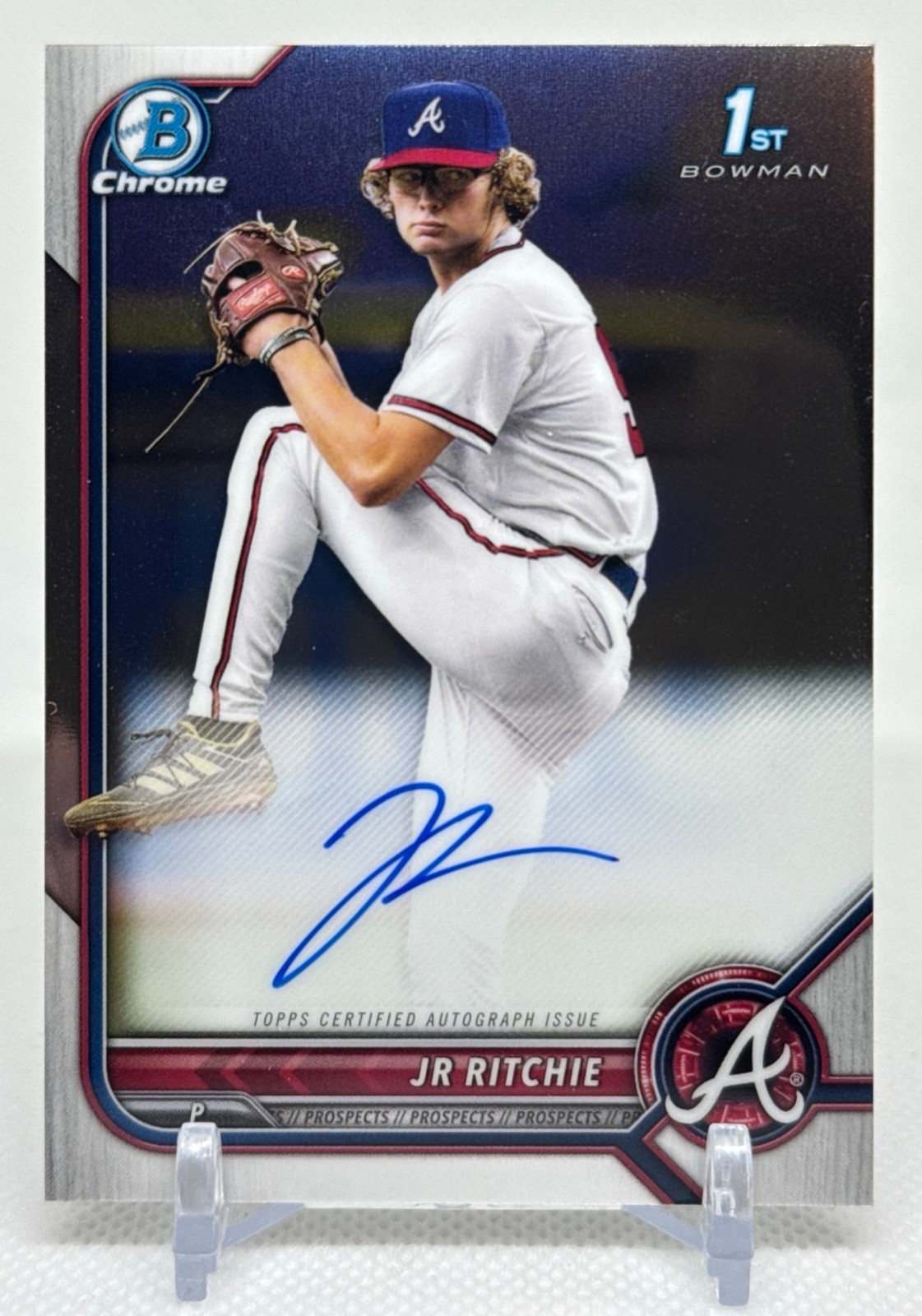 2022 Bowman Draft JR Ritchie 1st Chrome Prospect Base Auto #CDA-JR Braves