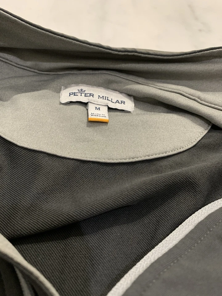 Pullover PETER MILLAR x “HCEG Muirfield” Escocia Para Hombres M Perth 1/4 Cremallera Humo Foto 3 de 4