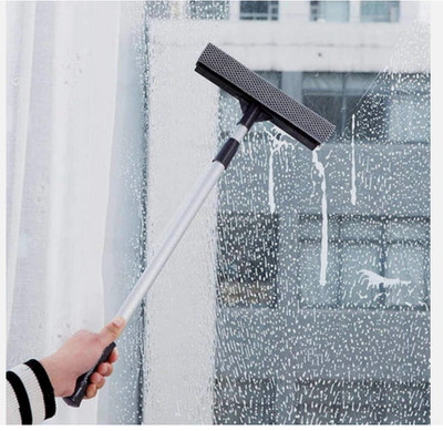 Ausziehbarer Fensterreiniger Rakel Glaswischer Schwamm Kopf Teleskop