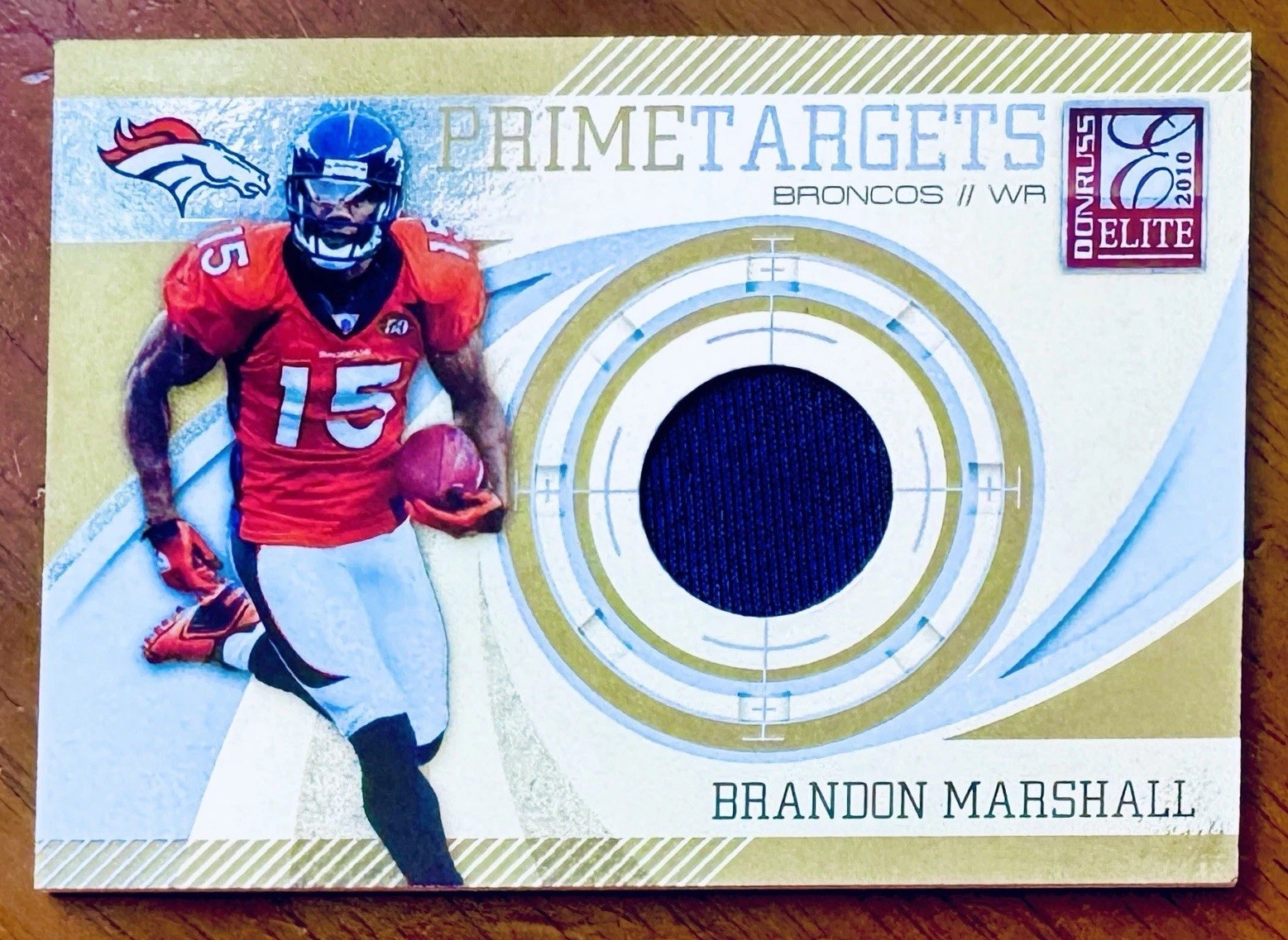 2010 Donruss Elite Prime Targets #4 Brandon Marshall /299 PATCH BRONCOS