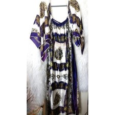 Vtg Exclusive Design 80s Baroque Handkerchief Sleeve Caftan Maxi Mumu Dress READ