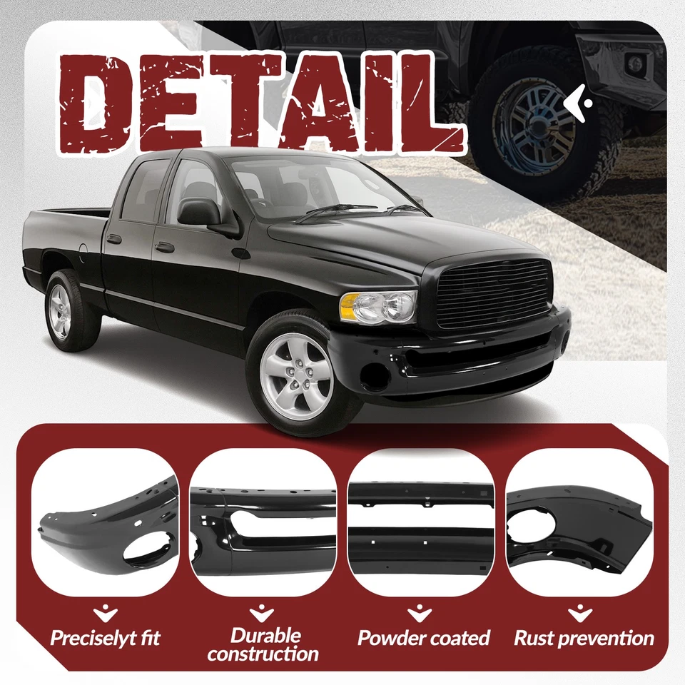 Front Bumper For 2002-2008 Dodge Ram 1500 2003-2009 Ram 2500 3500 Face Bar Cover Foto 4 de 4