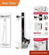 Bright White Cat Door Holder Latch - Easy One-Piece Installation  Security