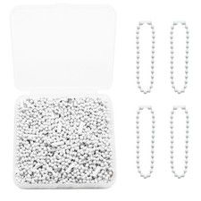 100 Pcs Metal Ball Beads Chain Bulk, Dog Tag Metal Chain Key Chain Links, 4.7...