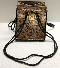 Borsa secchiello vintage Blumarine piccola leopardata -stampa con logo stella tono oro