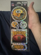 Green Bay Packers Set Of 5 Prismatic Sticker Decals NFL LICENSED 4x11