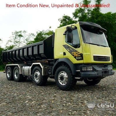LESU 1/14 8X8 Truck Hydraulic RC Dumper Roll On/Off Tipper Light Sound System 