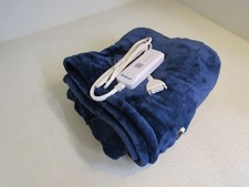Bedsure Reversible Flannel and Sherpa Heated Throw 60-in x 50-in Navy/White