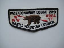 PASSACONAWAY LODGE #220 OA FLAP- AREA 1F DANIEL WEBSTER COUNCIL