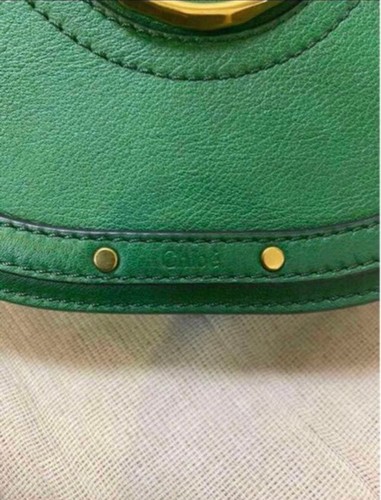 Chloé Nile Mini Handtasche grün Schultertasche Leder gold Kette gebraucht aus Japan - Bild 12 von 12