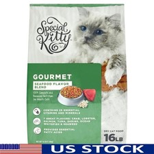 Gourmet Seafood Blend Dry Cat Food 16 lb Kibble Complete Nutrition Cats New 1.19 per gallon