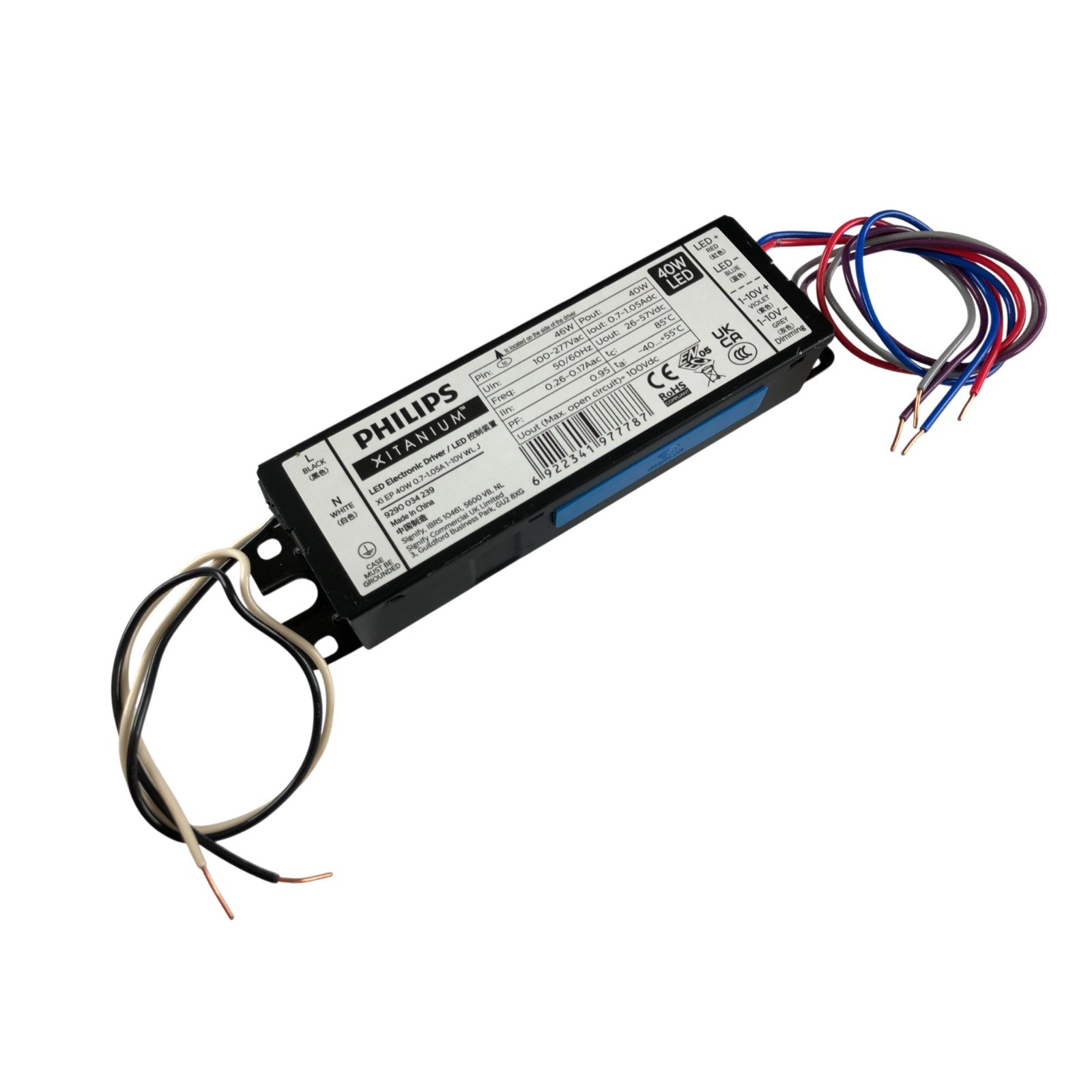 Philips Xitanium Xi EP 40W 0.7-1.05A 1-10V WL J LED DRIVER