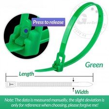 Releasable / Reusable Cable Ties Black Clear Colour Nylon Plastic Zip Tie Wraps