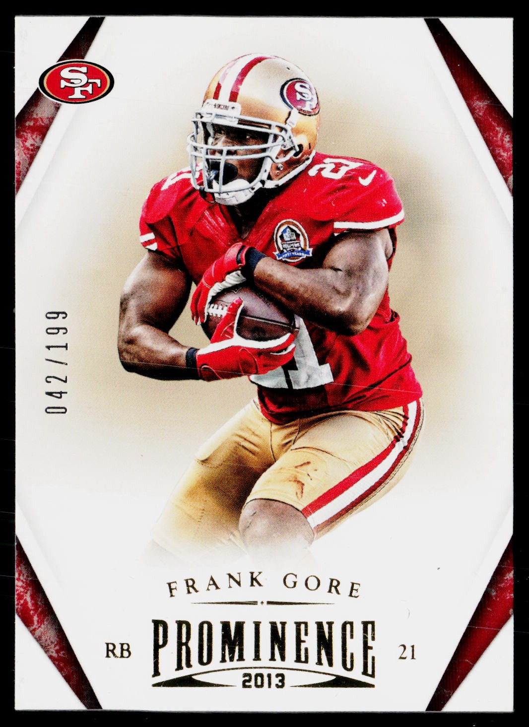2013 Panini Prominence #88 Frank Gore Gold #/199