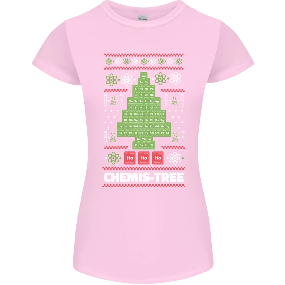 Christmas Chemistry Tree Funny Xmas Science Womens Petite Cut T-Shirt - Image 4 of 4