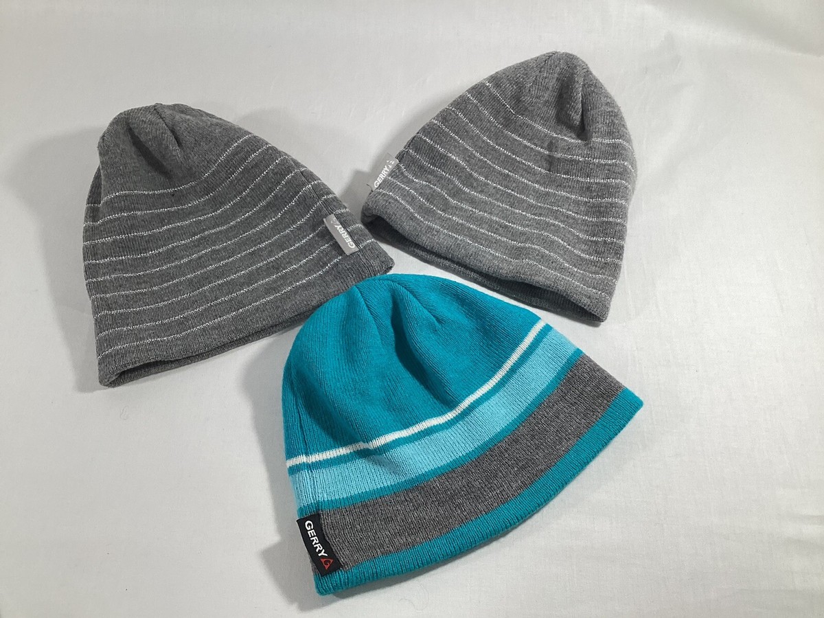 Gerry Beanie Knit Hat Cap 3pc Lot Unisex One Size Winter Ski