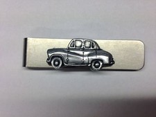 Austin A30 4 Door Saloon ref6 pewter effect car on a stainless steel money clip