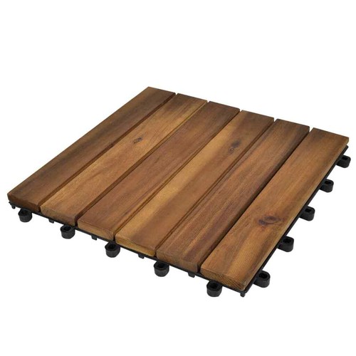 Decking Tiles Vertical Pattern 30 x 30 Acacia Set of 20 N8L6 - Picture 3 of 6