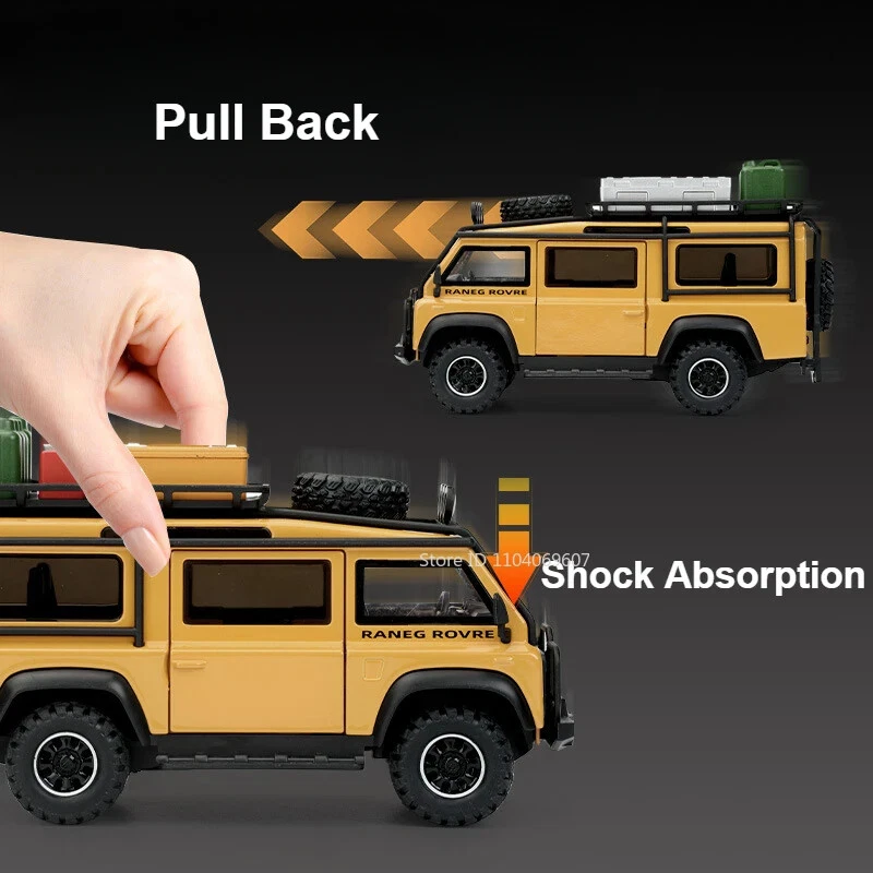 1:32 Land Range Rover Defender Alloy Car Model Diecast Toy Vehicle Sound Light - Image 2 of 4