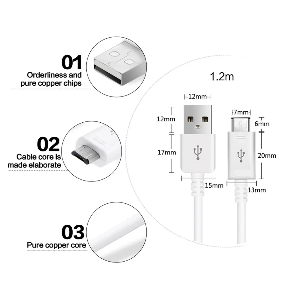 100Pcs 3FT Micro USB Fast Charging Cable Cord For Samsung Android Phone Charger - Image 4 of 4