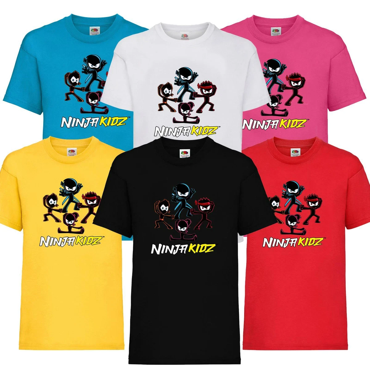 New Kids Childrens Ninja Kidz Tv Gaming T-Shirt Team Boys Girls Cool Fun Tee  Top