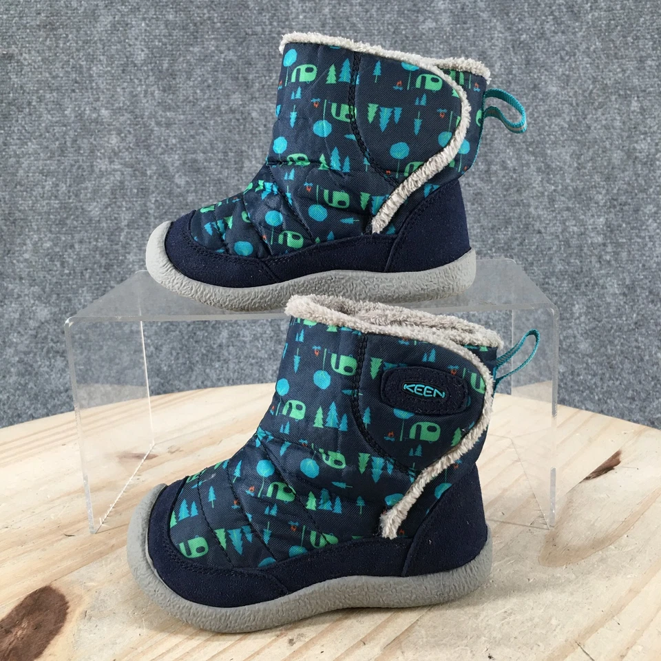 Keen Botas Juveniles 7 Mujeres 8.5 Tobillo Invierno Informales 230320 Cuero Azul Pull On Foto 2 de 4