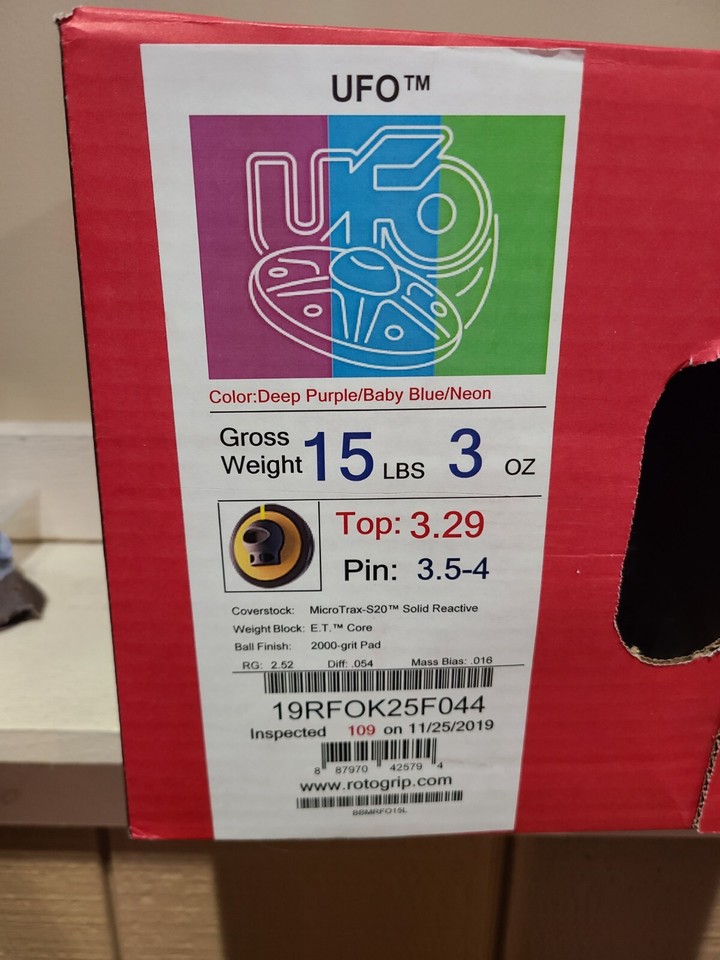 15LB Roto Grip UFO Bowling Ball Drilled Low Games! eBay