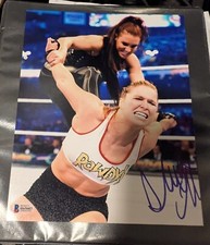 Stephanie McMahon W/ Ronda Rousey Signed WWE 8X10 Color Photo  Beckett