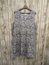 Lucky Brand Womens Shift Dress 1X Linen Floral Tiered Boho Cottagecore Prairie 