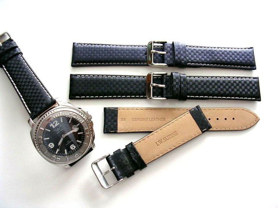 Cinturino In Nylon Per Orologio IWC Pilot Spitfire - Verde/nero, Larghezza 20-22 Mm