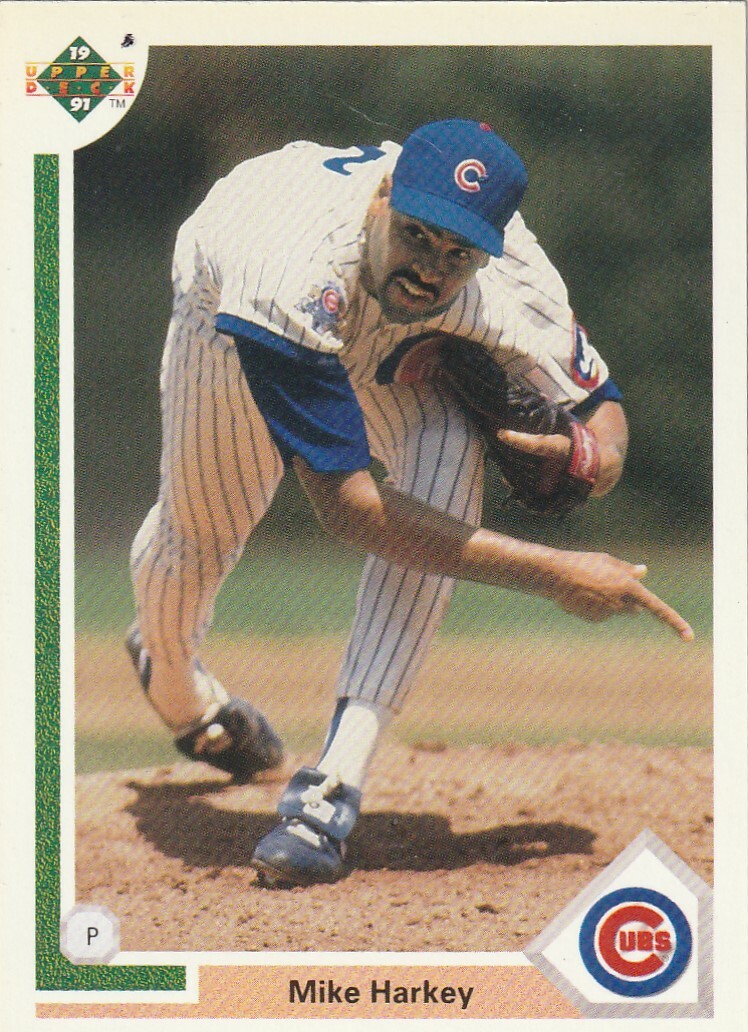 FREE SHIPPING-MINT-1991 Upper Deck Mike Harkey #475-PLUS CUBS BONUS CARDS