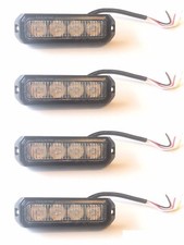 4x LED Frontblitzer Heckblitzer 95x28x19 12V 24V PKW LKW Straßenräumer R65 R10  