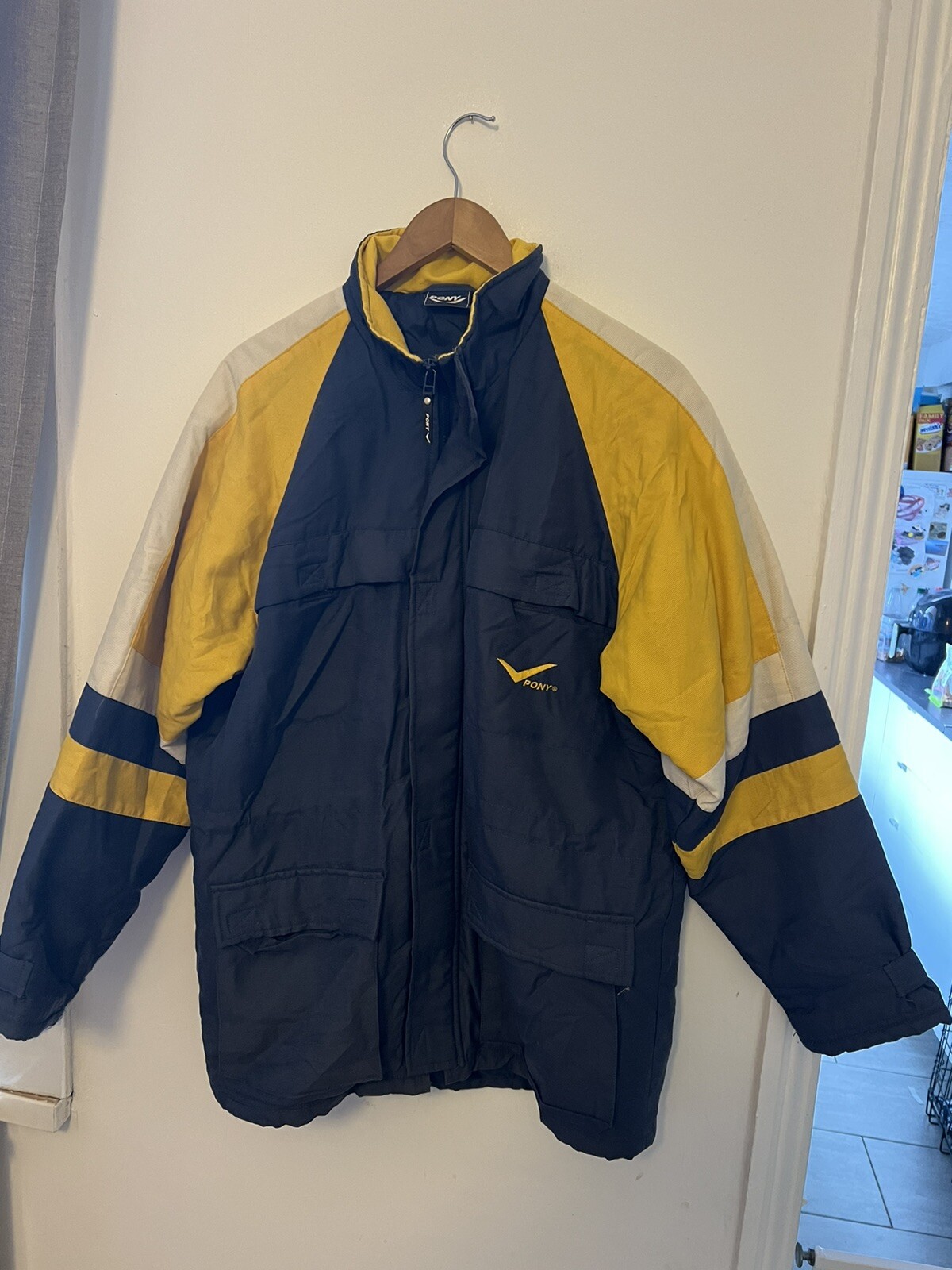 GIACCA IMBOTTITA PONY VINTAGE ALLENAMENTO CALCIO ANNI 90 TAGLIA LARGE