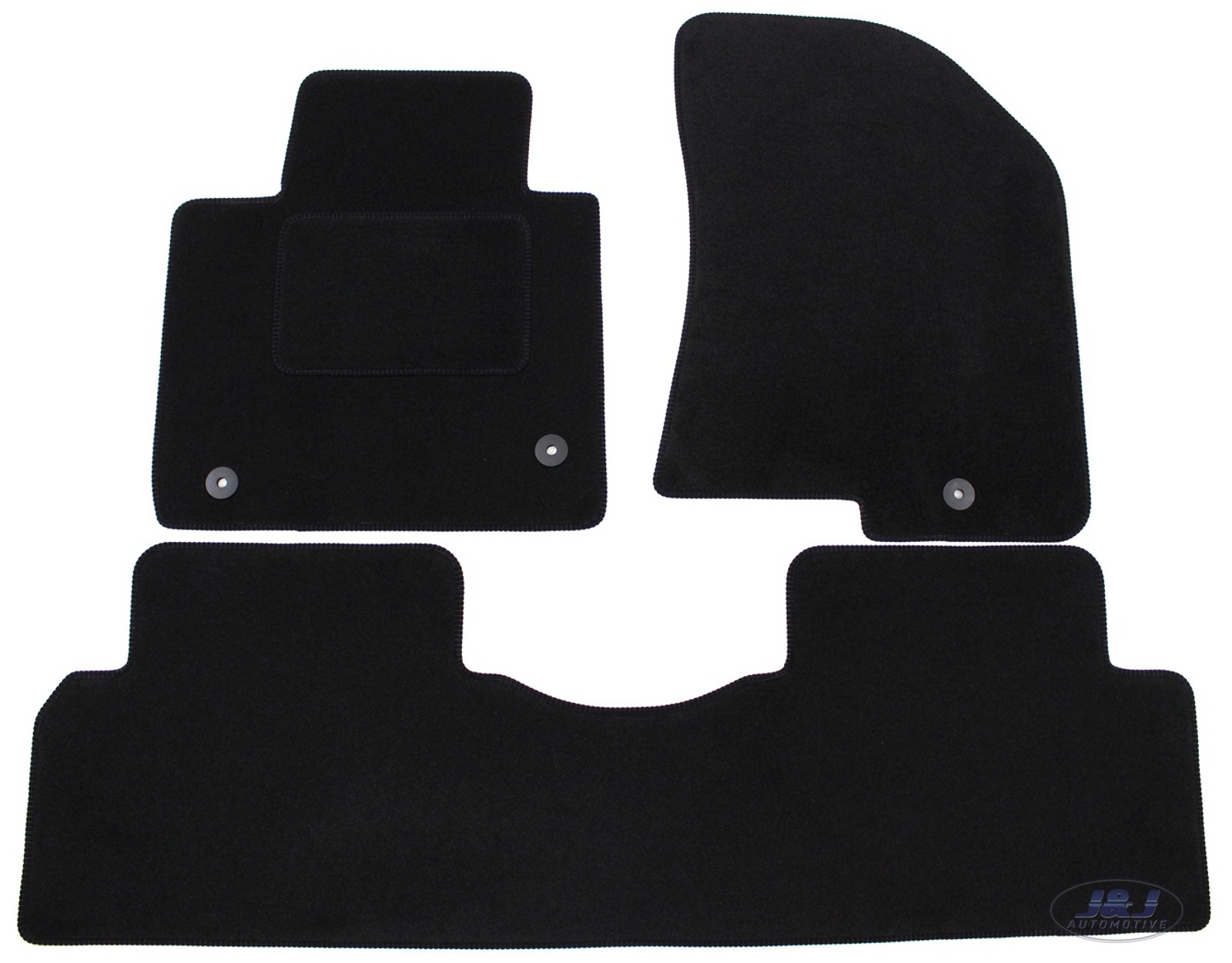 Tapis de sol Kia Carens depuis 2015 sur mesure velours noir anti-dérapant