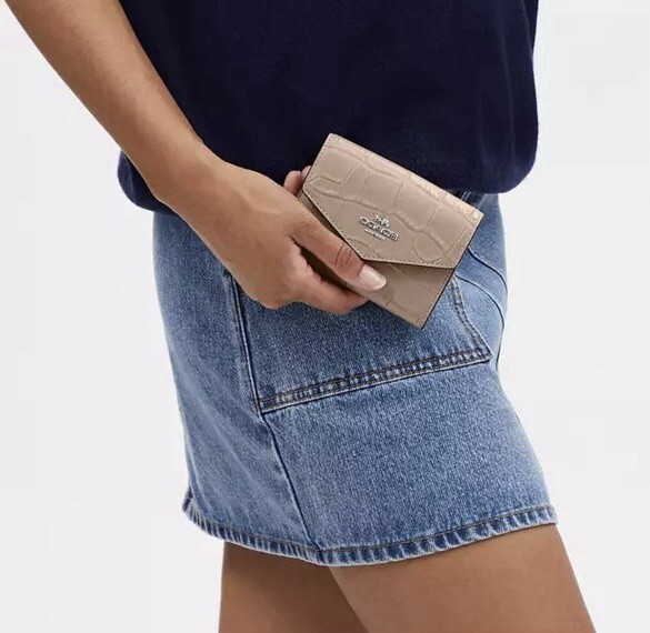 Coach CU175 Mini Envelope Wallet W/Strap In Crocodile