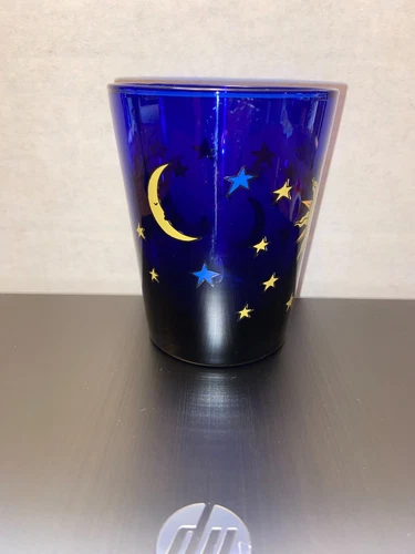 UsedNew Vintage Libbey Cobalt Blue Celestial Sun Moon Tumbler Cup