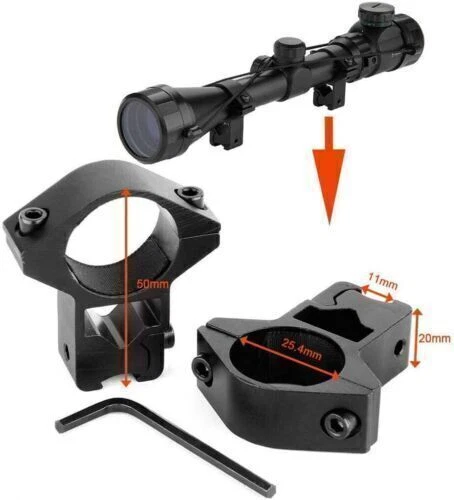 Hunting Riflescope Red/Green Dot Sight 6-24x Zoom 50mm AOEG 11mm & 20mm Rails UK - Image 4 of 4