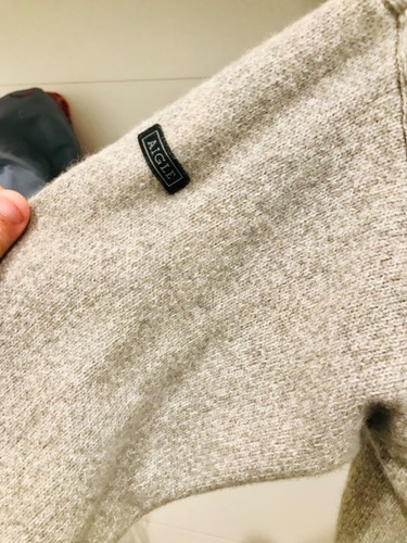 Aigle Sweater Mens Size Medium Beige Wool Polyamide V-Neck Made In Turkey - 第 5/5 張圖片