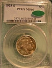 1935-S Buffalo Nickel - CAC GEM PCGS MS 66 SHINY buff looking for new herd
