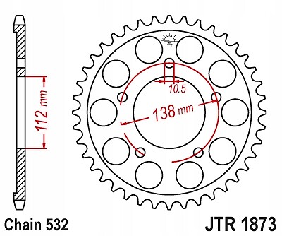Pignon arrière JT 4383 à 48 dents pour moto Yamaha YZF R6 de 1999 à 2002