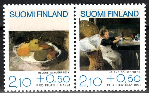 Helene Schjerfbeck Painting Pro Philately Finland Mint MNH Stamp Pair 1991