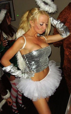 Sexy Disfraz de Hada Ángel Micro Mini Falda Tutú HALLOWEEN NAVIDAD DISFRAZ S