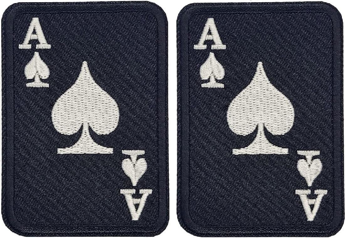 Ace of Spades Death Card Morale Patch | 2PC HOOK BACKING 3" X 2"