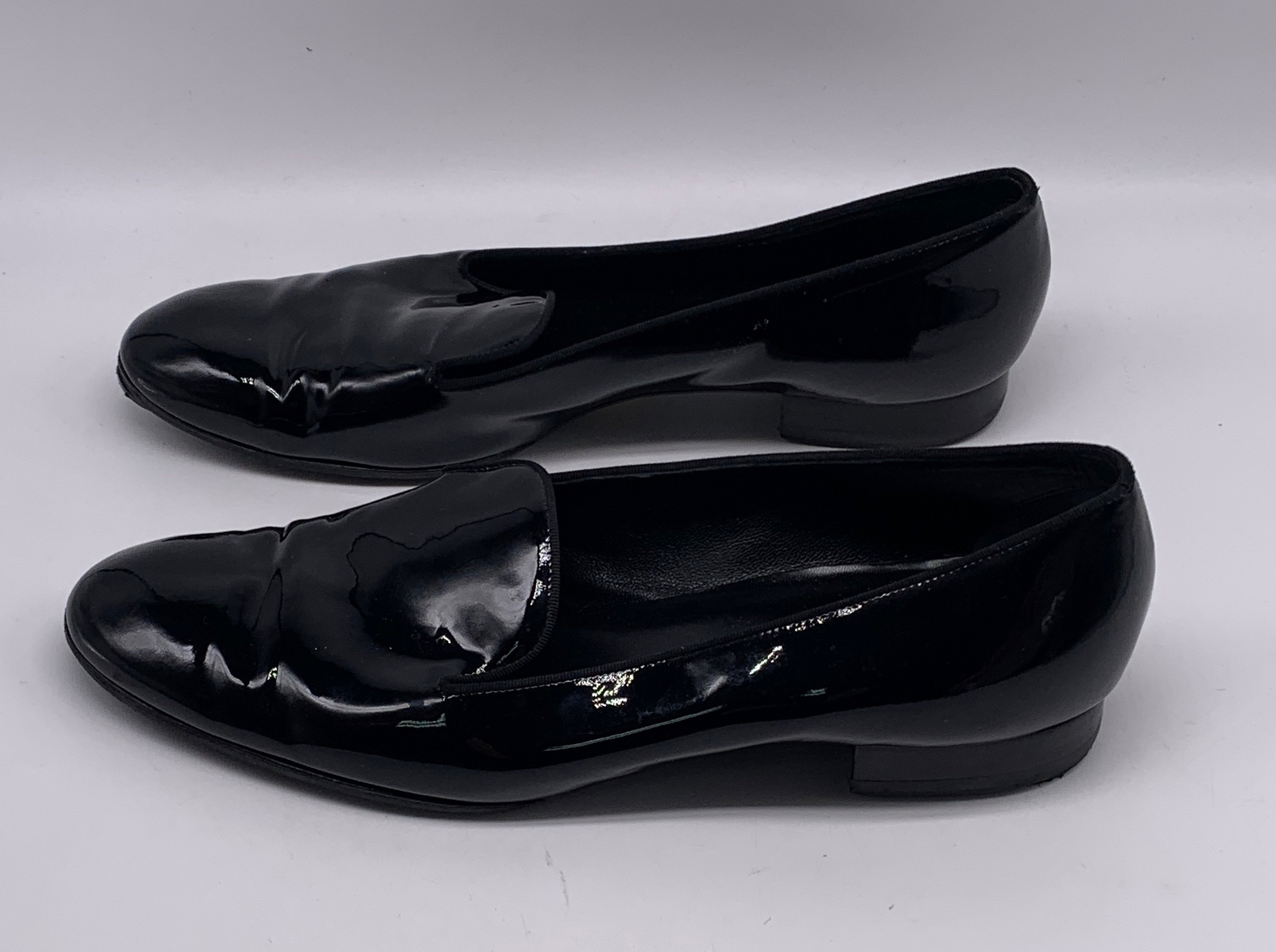 Mocassini bassi Saint Laurent donna neri in vernice taglia 39 5 us 9 5