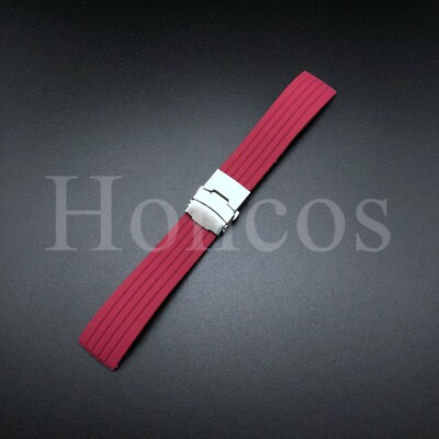 20 MM RED RUBBER WATCH STRAP FITS FOR SWATCH X OMEGA MISSION TO PLUTO