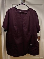NWT Women's SCRUB TOP Grays Anatomy BARCO Arclux 3 Pocket Soft Size 3XL Purple