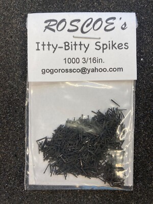 Roscoe's Track Spikes, 3/16 inch Itty-Bitty Size, for N, HO, HOn3, On3, On30