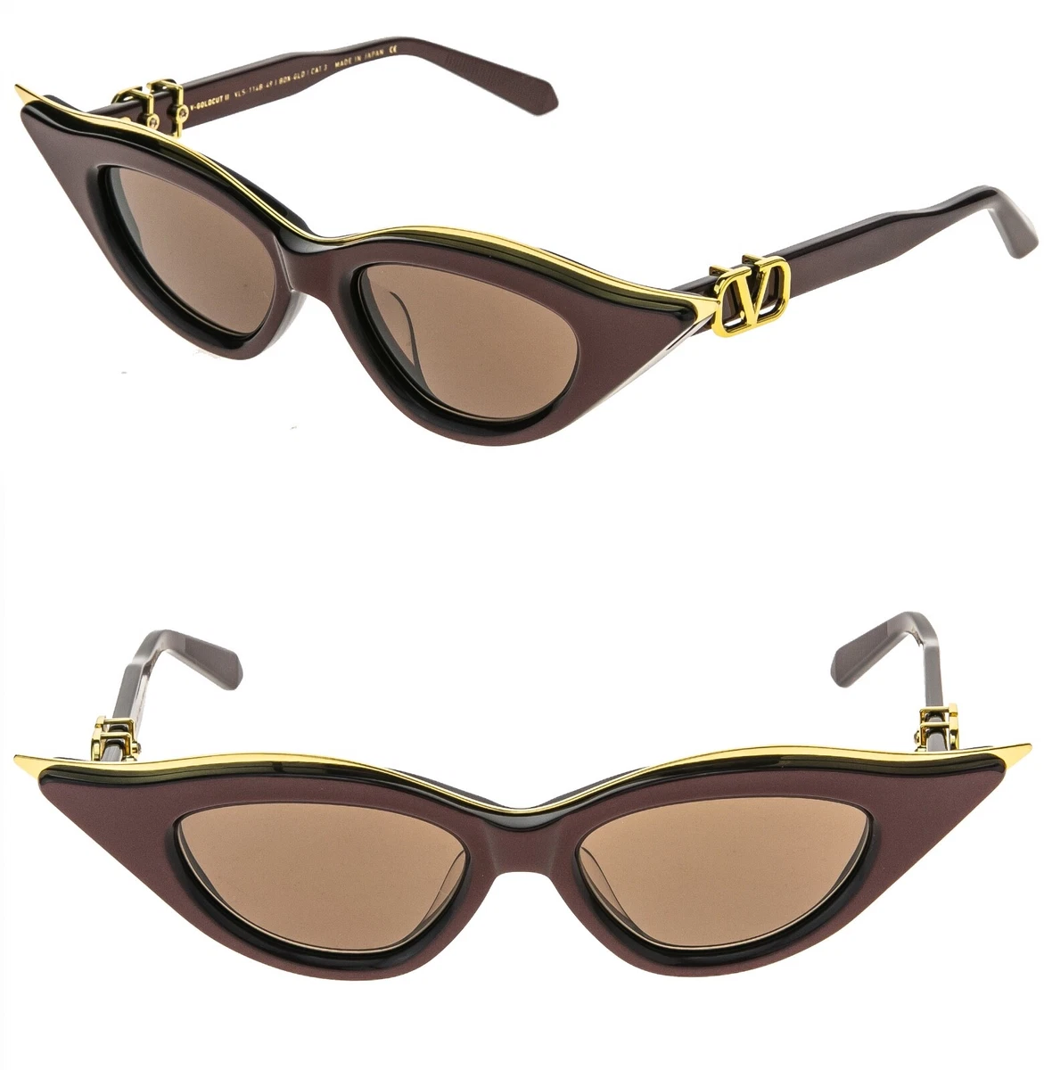 NEW V-GOLDCUT VLS-114B VALENTINO SUNGLASSES BORDEAUX CAT EYE EYEWEAR VALENTINO Valentino | Accessories | New Valentino Vgoldcut Vls14b  main image 2